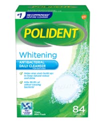 32 Tablet Box of Polident Whitening Daily Cleanser Triple Mint Flavour