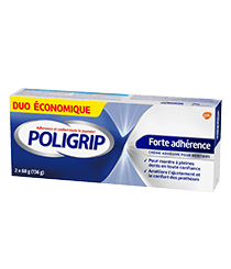 Contenant de 40 g Poligrip Forte adhérence Crème adhésive pour prothèses dentaires