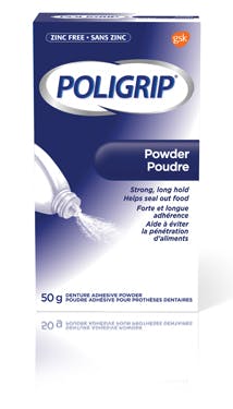 Poudre adhésive pour prothèses dentaires Poligrip