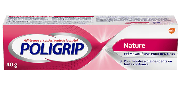 Crème adhésive pour prothèses dentaires Poligrip sans saveur
