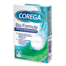 COREGA® Bio Formula - tablete efervescente cu efect antibacterian de curăţare a protezei dentare COREGA® Bio Formula - tablete efervescente cu efect antibacterian de curăţare a protezei dentare