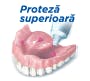 cum se aplică crema adezivă pe proteza dentară superioară