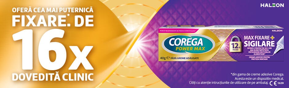 Imagine despre crema adezivă Corega Max Fixare + Sigilare
