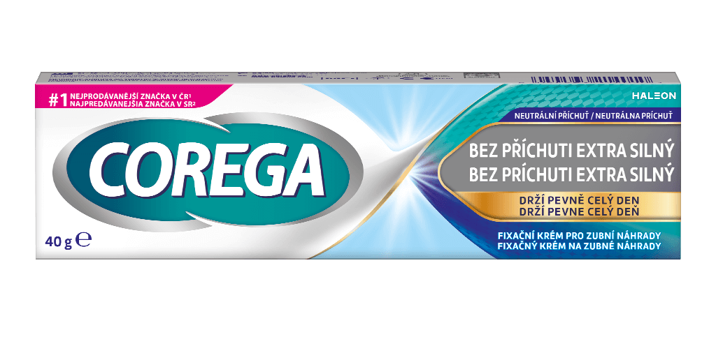 Corega Bez príchuti extra silný Corega Bez príchuti extra silný fixačný krém