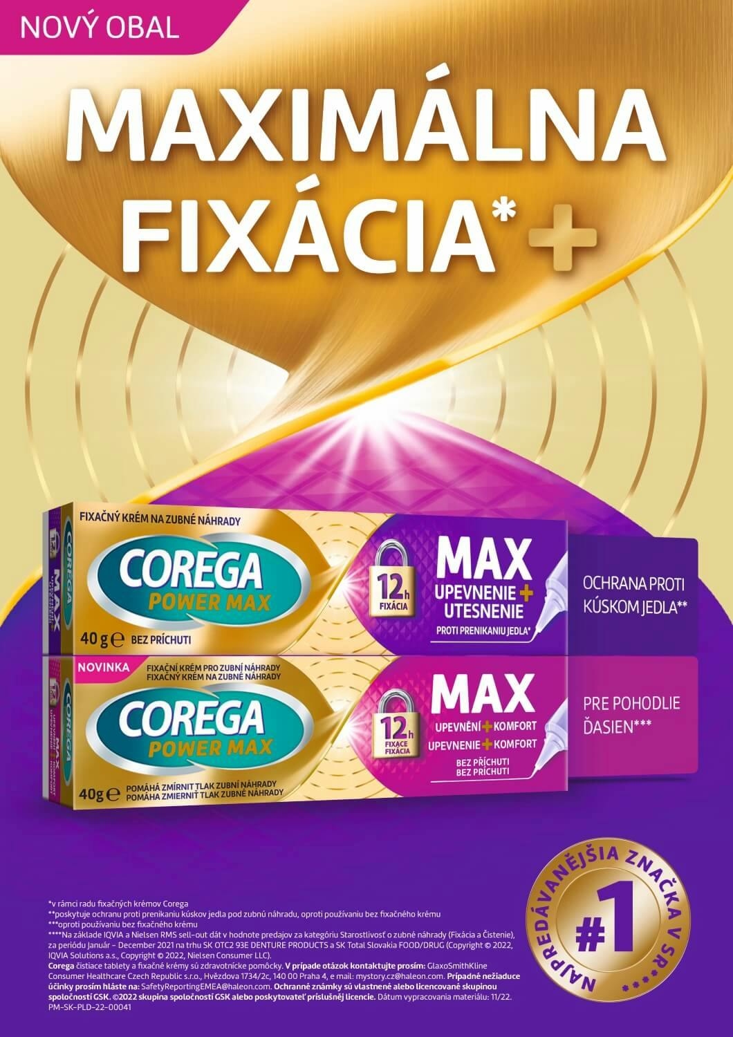 Fixačné krémy Corega Power Max - maximálna fixácia Fixačné krémy Corega Power Max - maximálna fixácia