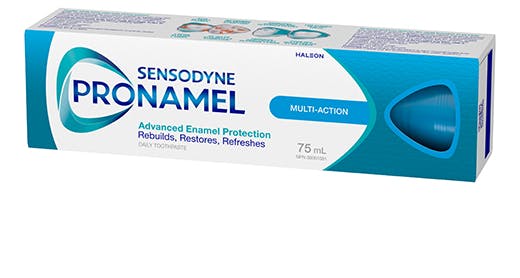 A box of Pronamel®  Multi-Action Toothpaste