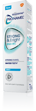A box of Pronamel® Strong & Bright Enamel Mint Toothpaste