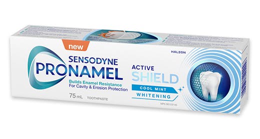 Box of Pronamel Active Shield toothpaste Whitening 