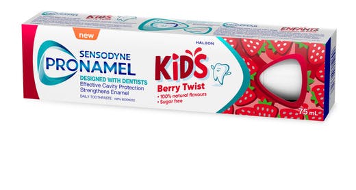 A box of Pronamel Kids Berry Twist Toothpaste