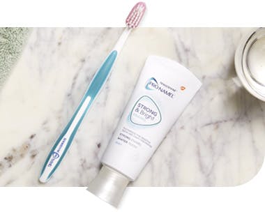 Pronamel Strong and Bright Toothpaste and Toothbrush