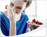 Woman Holding Strawberries Callout Mobile