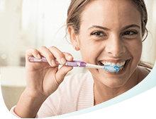 Woman Brushing Teeth Callout