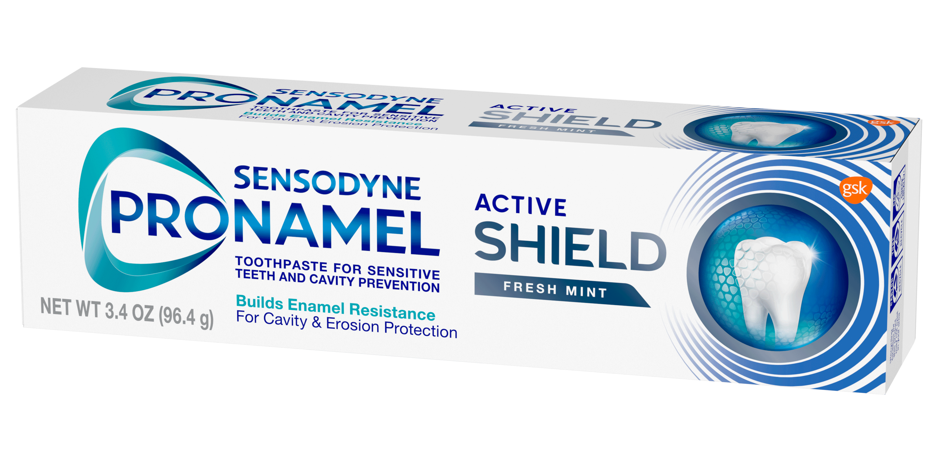 Box of Sensodyne Pronamel Active Shield Fresh Mint Toothpaste 