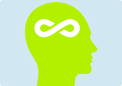 Illustration of an infinity symbol inside a brain of a smoker to represent the ongoing requirement of nicotine in order to release the feel-good chemicals