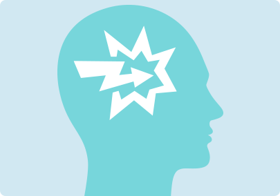 Illustration of a powerful impact inside the brain to represent the powerful cravings and strong emotional reactions that are commen upon quitting smoking Illustration of a powerful impact inside the brain to represent the powerful cravings and strong emotional reactions that are commen upon quitting smoking