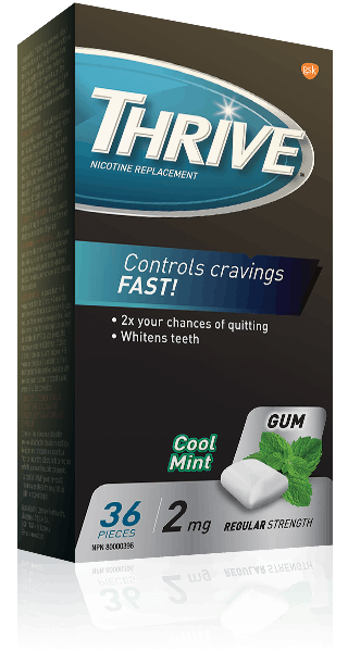 THRIVE Regular Strength 2 mg gum in Cool Mint