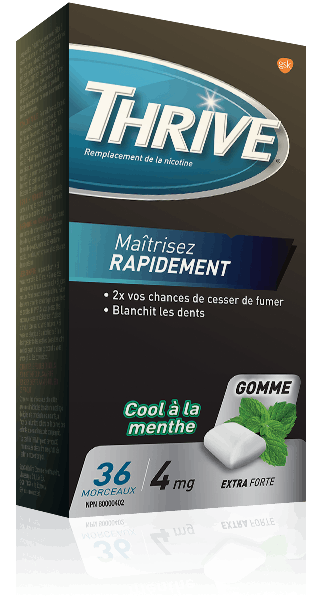 Gommes THRIVE Cool à la menthe extra-fortes à 4 mg