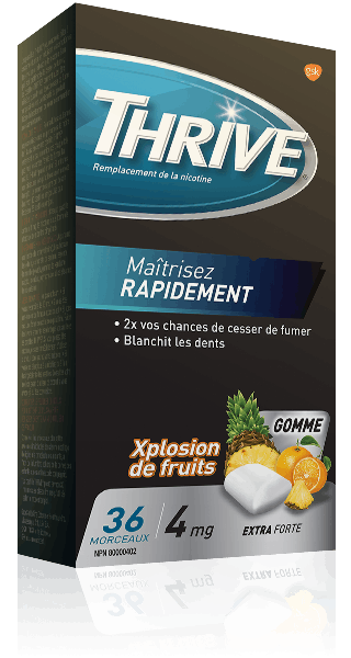 Gommes THRIVE Xplosion de fruits extra-fortes à 4 mg