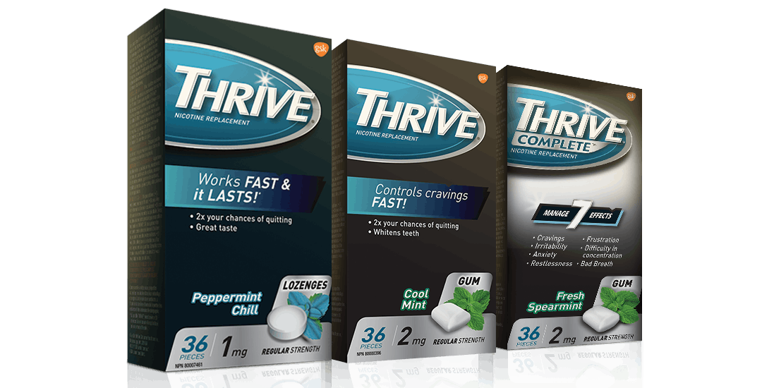 Paquets de pastilles, gommes et gommes Complet THRIVE