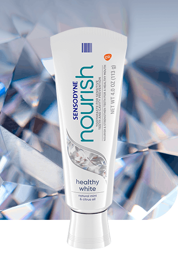 Sensodyne Nourish Healthy White toothpaste tube