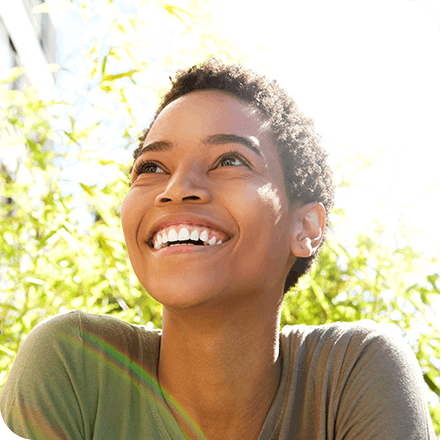 woman smiling showing her teeth