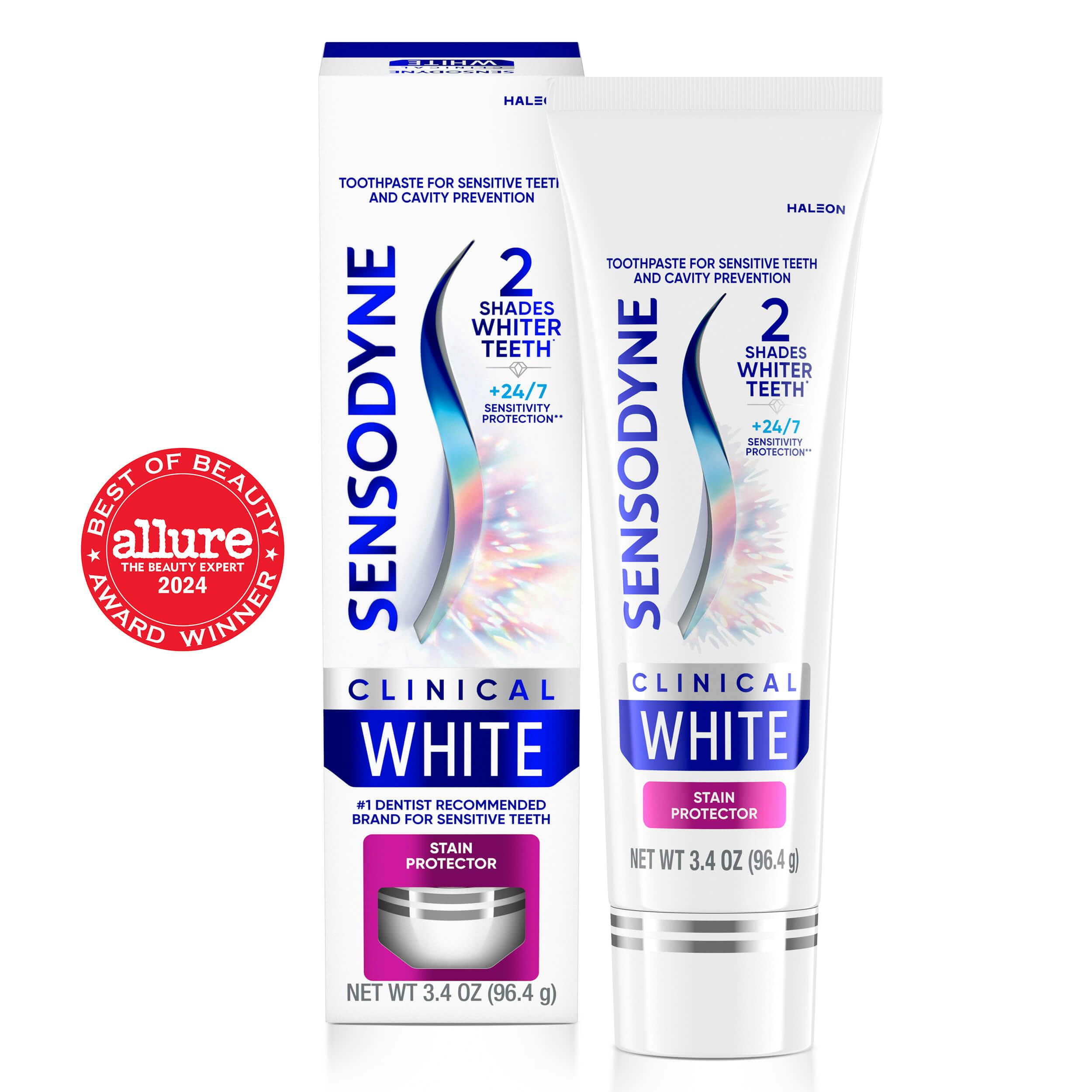 Clinical White Stain-Protector Toothpaste Tube & Carton