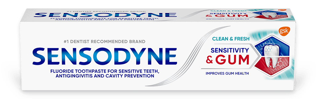 Sensodyne Sensitivity & Gum Clean & Fresh toothpaste in packaging