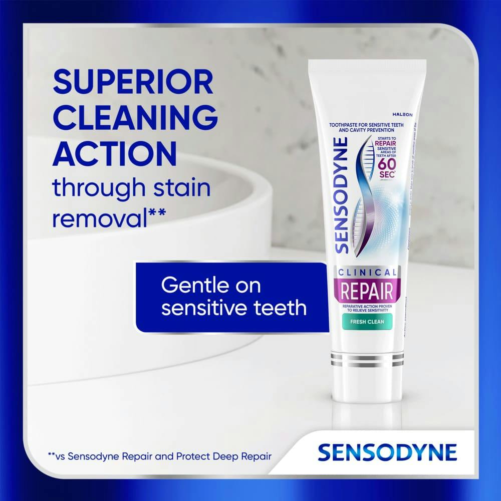 Sensodyne Clinical Repair Fresh Clean Superior Whitening Action