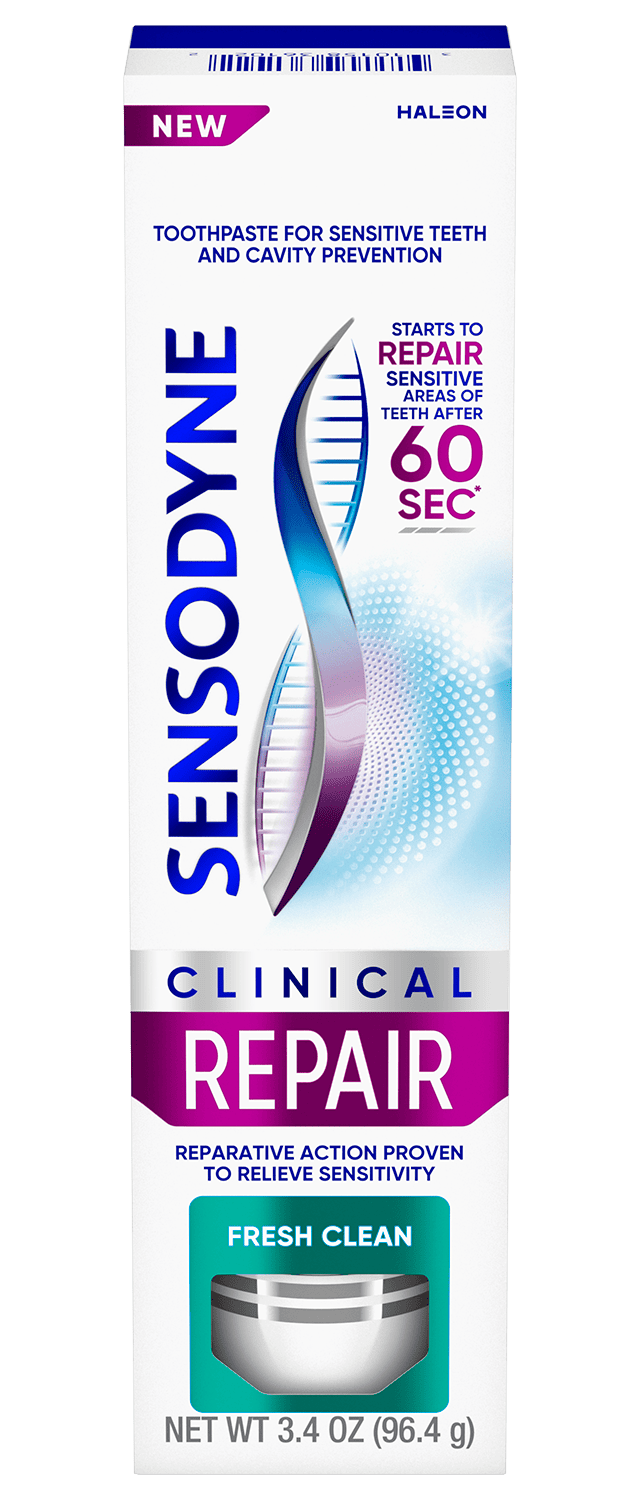 Packshot of Sensodyne Clinical Repair Fresh Clean Toothpaste