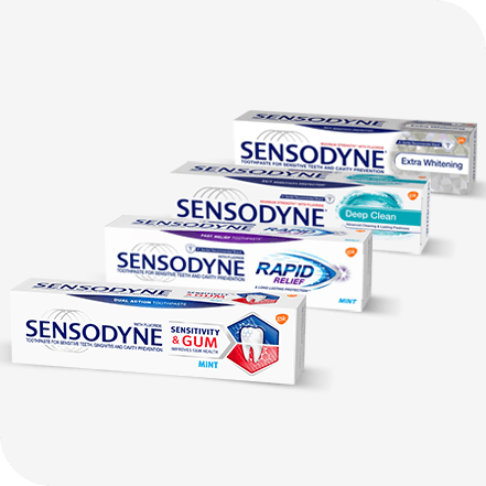 Various Sensodyne toothpastes for sensitive teeth