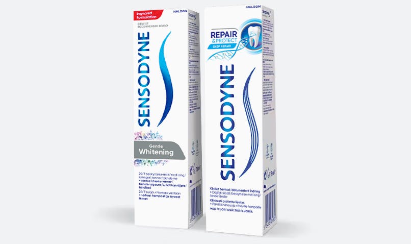Sensodyne produkter, der hjælper med at beskytte mod tandfølsomhed