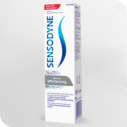 Tuber af Sensodyne Gentle Whitening tandpasta