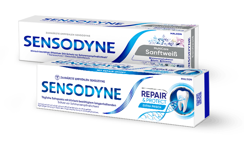 Sensodyne Extra Whitening and Sensodyne Repair toothpaste products