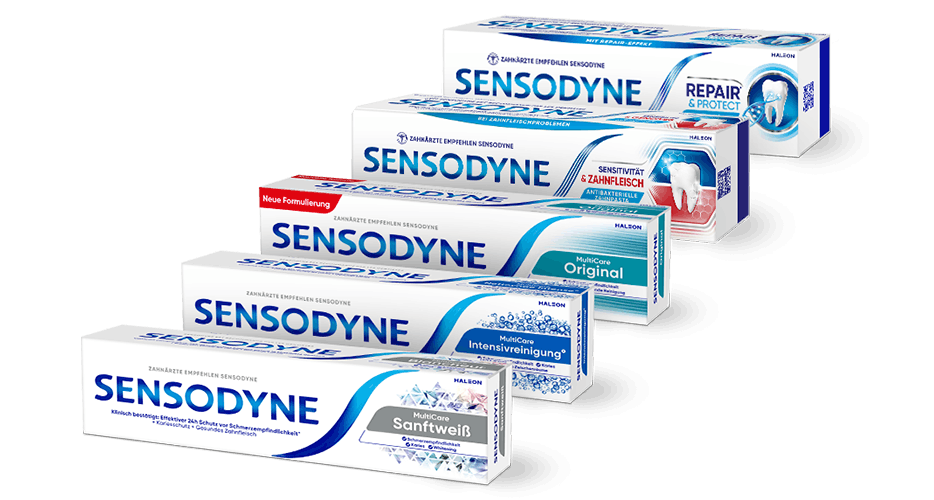 Variety of Sensodyne Toothpaste products for tooth sensitivity