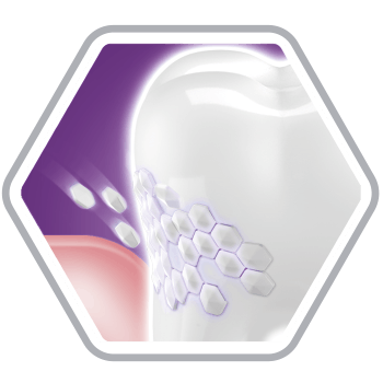 Zahn, der zeit wie diese Schutzschicht durch die fortschrittliche NovaMin-Formulierung mit jeder Anwendung gestärkt wird.