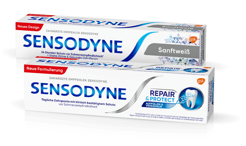 Sensodyne Extra Whitening and Sensodyne Repair toothpaste products