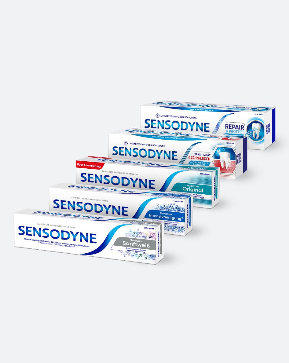 Variety of Sensodyne Toothpaste products for tooth sensitivity