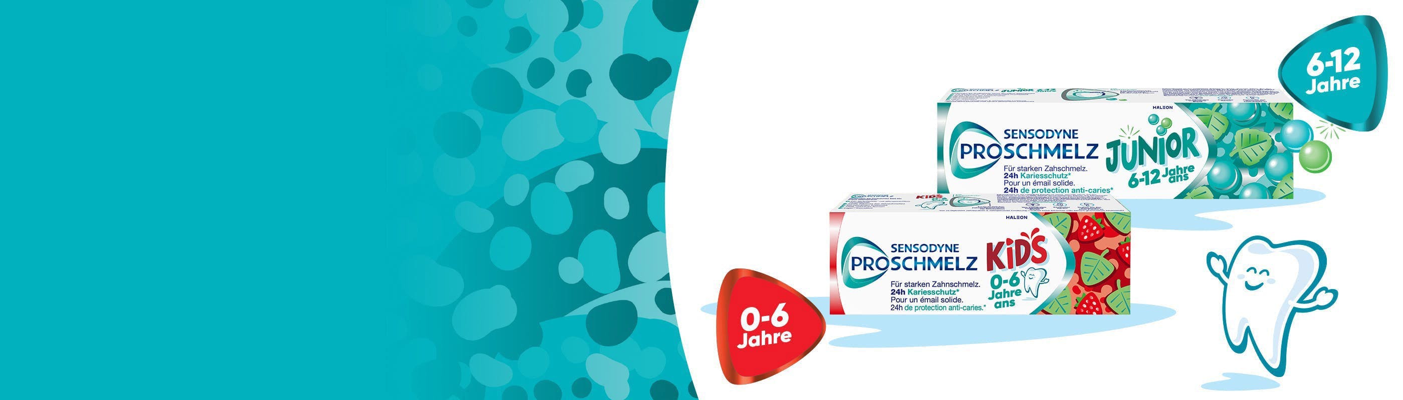 Sensodyne ProSchmelz Kinder und Junior Zahnpasten Abbildung 