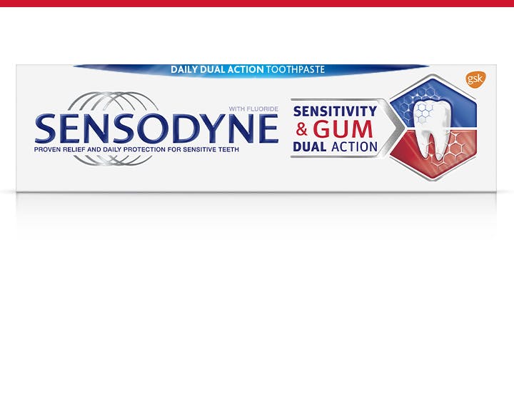 Sensodyne sensitivity and gumtoothpaste box