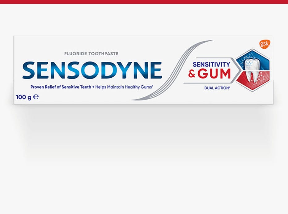 Sensodyne sensitivity and gumtoothpaste box
