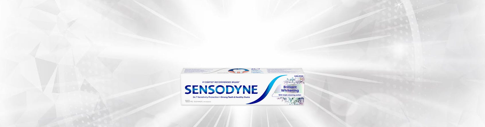 Sensodyne Brilliant Whitening campaign banner