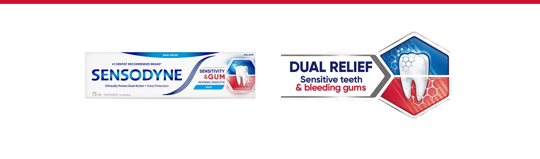Dual relief from sensitive teeth banner