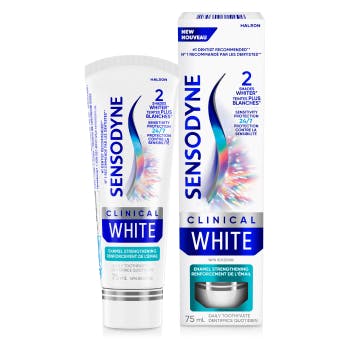 Sensodyne Clinical White Enamel Strengthening Toothpaste Tube & Carton