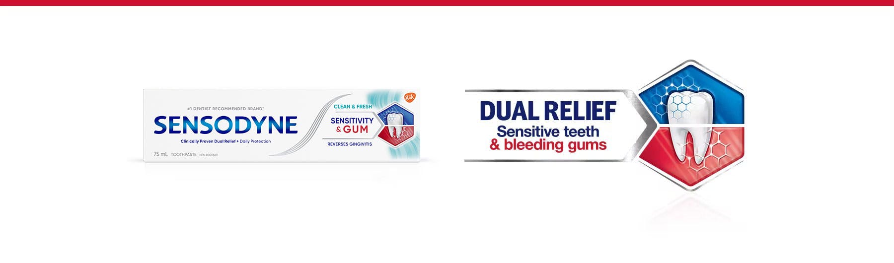 Dual relief from sensitive teeth banner