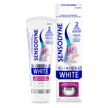 Sensodyne Clinical White Stain Protector Toothpaste Tube & Carton