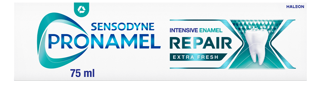 Box of Sensodyne Pronamel Intensive Enamel Repair toothpaste in Extra Fresh