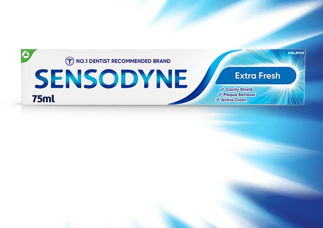 Sensitivity relief with long lasting fresh breath feeling imagery