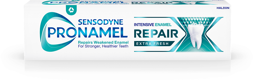 Box of Sensodyne Pronamel Intensive Enamel Repair toothpaste in Extra Fresh