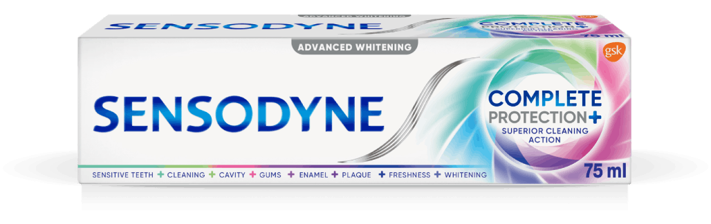 Sensodyne Complete Protection toothpaste in Advanced Whitening