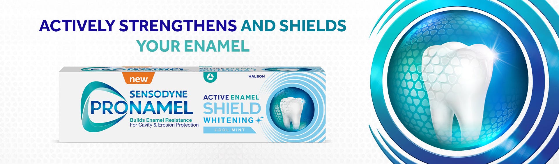 Pronamel active enamel shield whitening banner